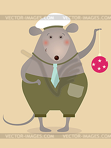 Mouse sailor with boll - vector clipart