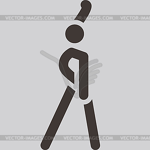 Sport dancing icon - white & black vector clipart