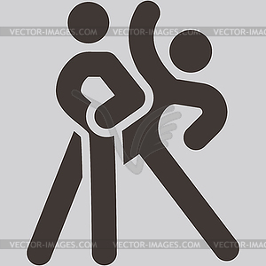 Sport dancing icon - white & black vector clipart