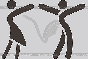 Sport dancing icon - vector image