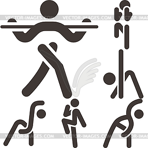 Aerobics icons set - vector EPS clipart