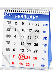 Календарь праздников на День Святого Валентина - клипарт в формате EPS