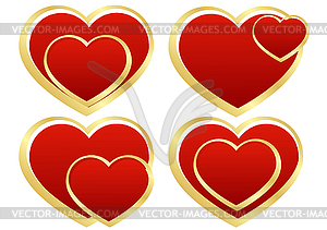 Set of stylized hearts - vector clip art