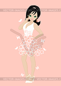 Beautiful bride - vector clip art