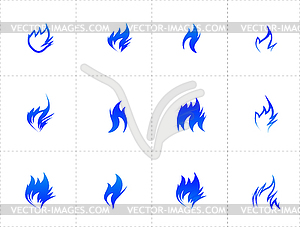 Gas fire icon set - vector EPS clipart