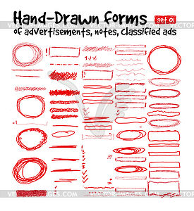 Hand-drawn forms - vector clip art