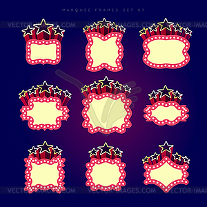 Retro illuminated movie marquee set - vector clipart