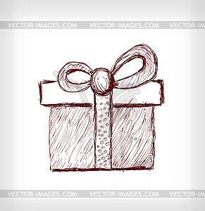 Christmas gift with bow - vector clip art