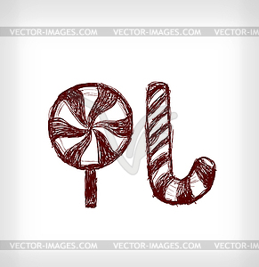 Christmas candy - vector image