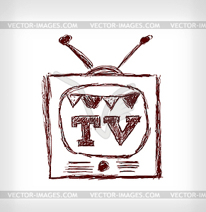 Retro christmas TV - vector clipart