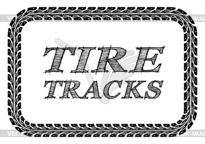 Tire tracks frame - vector clipart
