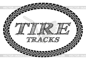 Tire tracks frame - vector image