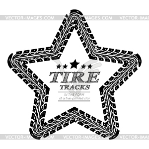 Tire tracks frame - royalty-free vector image