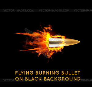 Flying burning bullet - vector clipart