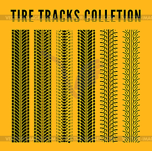 Tire track collection - vector clipart