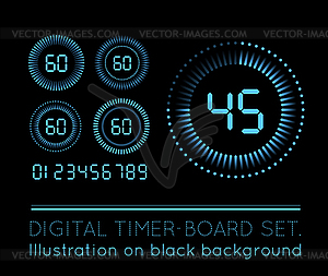 Digital Countdown Timer - vector clip art