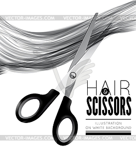 Hair and scissors - vector image