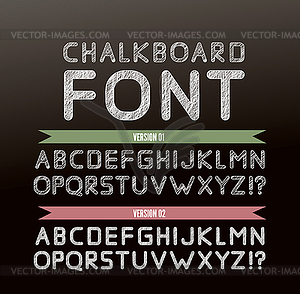 Chalk font in two variations - vector image