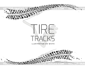 Tire tracks background - vector clipart