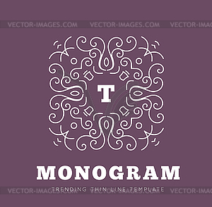 Simple and graceful monogram design template - vector image