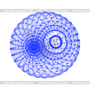 Abstract sphere of connected dots with lines - vector clipart
