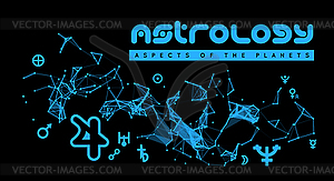 Astrology. Aspects of planets - vector clipart