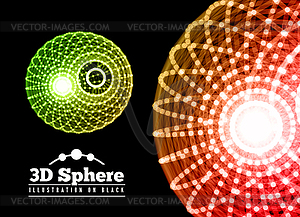 Abstract sphere of connected dots with lines - royalty-free vector image