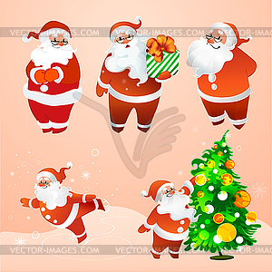 Cheerful Santa Claus in glasses - royalty-free vector image