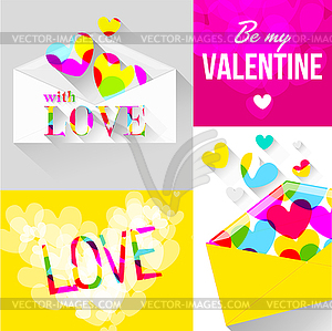 Envelope with hearts for Valentine`s Day - vector clip art