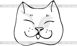 Sketch beautiful cat muzzlek - vector image