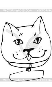 Sketch beautiful cat muzzle - vector clip art