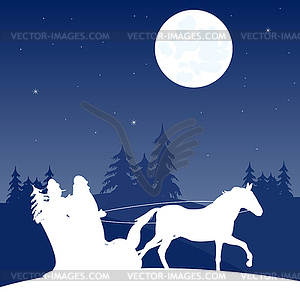 Santa goes - vector image