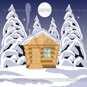 House in wood - vector image