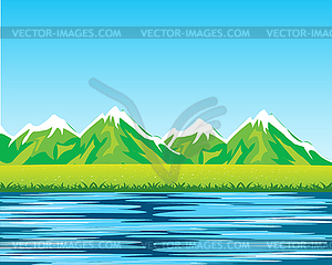 Sea and mountains - vector image