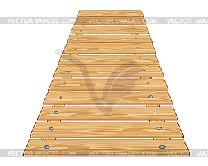Фрагмент деревянного моста - изображение векторного клипарта