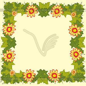 Background with flower and sheet tree - vector clip art