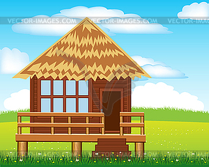 Small lodge on nature - vector image