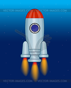 Rocket in cosmos - vector clip art