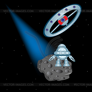 Mastering of cosmos - vector image