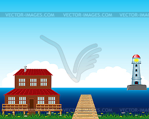 House beside epidemic deathes - vector clip art