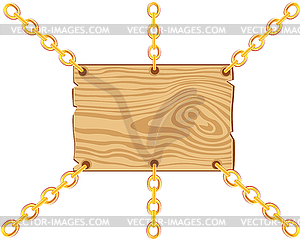 Board on chain of gild - vector clipart