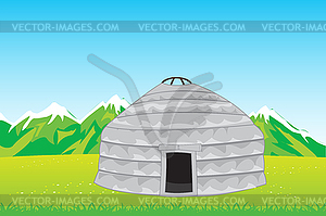 Home of nomad in mountain - vector clipart