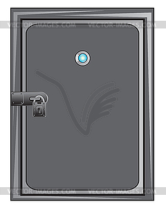 Steel door with outboard lock - vector clipart
