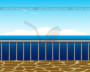 Platform with type on sea - vector image