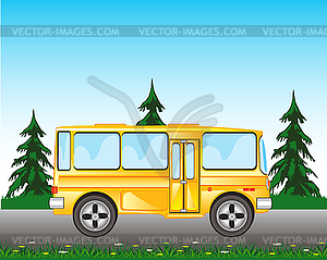 Bus on road - vector clipart