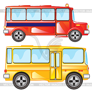 Two buses - vector image