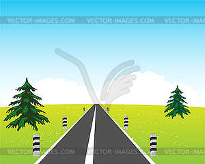 Road in field - royalty-free vector clipart