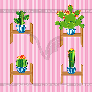 Cactuses on regiment - vector clipart