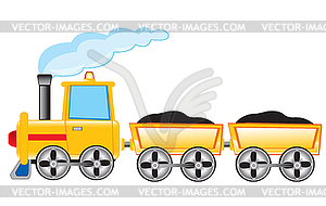 Locomotive carries cargo - vector clipart / vector image