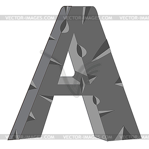 Letter of stone - vector clip art